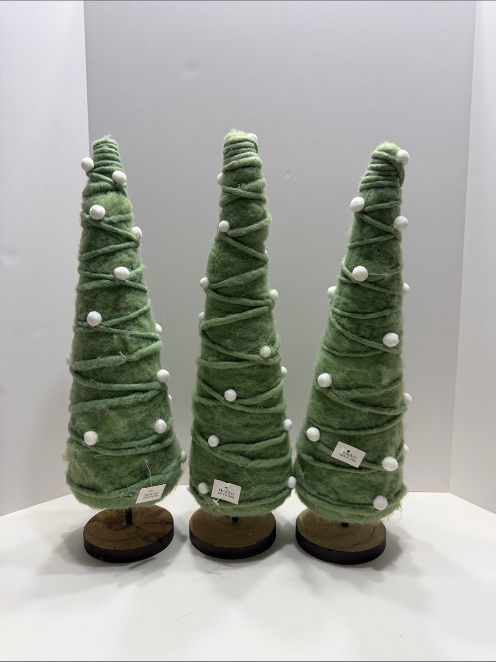 Green Felt Holiday Tree Trio Decor